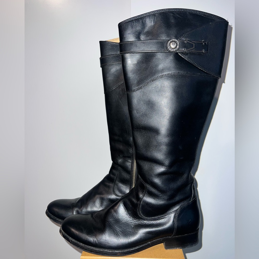 FRYE BLACK KNEE HIGH MOLLY BOOTS